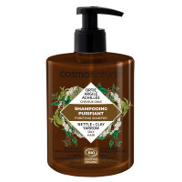Shampooing purifiant bio Cheveux gras 500ml - Cosmo Naturel Aromatic Provence ortie argile achillée