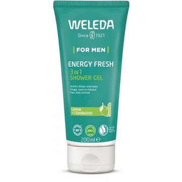 Gel Douche Men 3 en 1 Energy Fresh pour Homme 200ml - Weleda