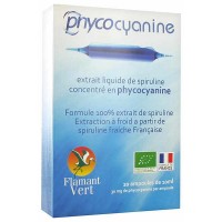 Phycocyanine 20 ampoules de 10ml - Flamant vert extrait de spiruline liquide Aromatic provence