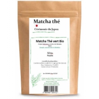 Matcha thé vert bio poudre 50 gr Herboristerie de Paris thé matcha du Japon à fouetter avant consommer Aromatic provence