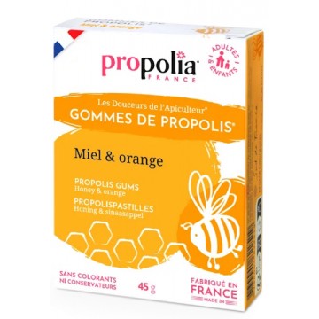 Gommes de Propolis Miel et Orange 45g Propolia