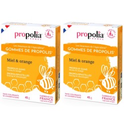 Propolia Gommes de Propolis Miel et Orange Lot de 2 boîtes de 45g