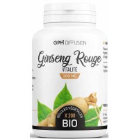 Ginseng Rouge Racine bio 300mg 200 gélules GPH Diffusion tonus et vitalité Aromatic provence bio atlantic