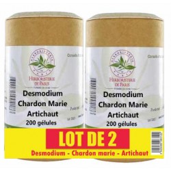 Lot de 2 Desmodium Chardon marie Curcuma Artichaut 2x200 gélules Herboristerie de Paris