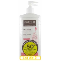 Lot Laits corps Beurre de karité et Géranium 2x500ml Cattier hydratation des peaux sèches et sensibles Aromatic provence